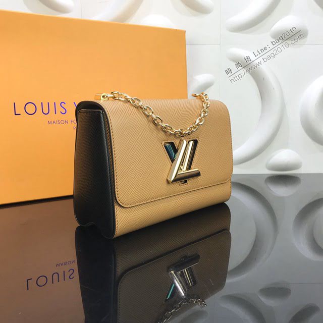 LV包包 LV新款女包 M51884 米色水波紋 TWIST中號手袋 LV單肩斜挎女包  ydh3654